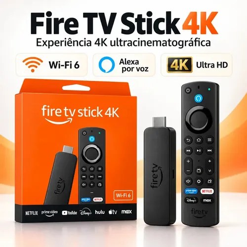 Amazon Fire TV Stick 4K Select Wi-Fi 6 Alexa 8GB Controle por Voz