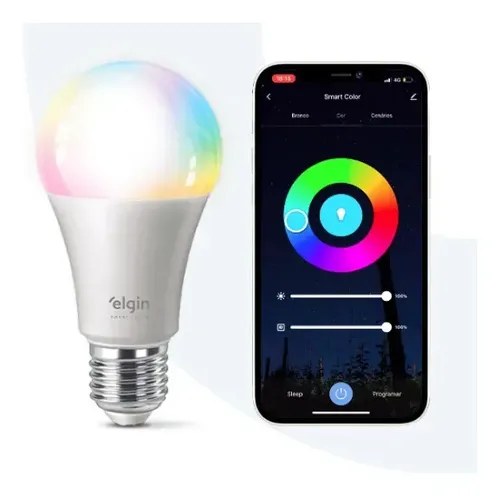 Lâmpada LED 10W RGB Inteligente Wi-Fi Smart Color Elgin
