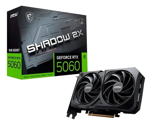 Placa de Vídeo Nvidia MSI GeForce RTX 5060 8GB Shadow 2X OC